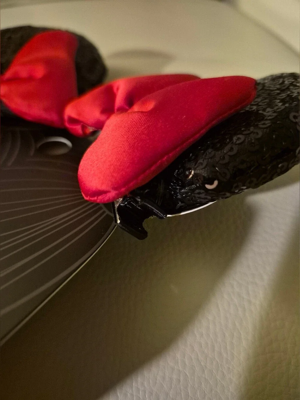 Disney X Forever 21 Clip On Black Sequin Minnie Ears with Red Bows